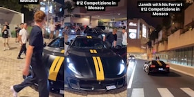 Sinner si rilassa a Monaco: prima in selfie con un tifoso, poi parte con la Ferrari 812 Competizione