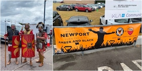 Newport, dai gladiatori alle sciarpe giallorosse: che festa per la Roma