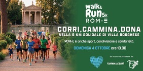 ROM-E Walk & Run 5k, corri con noi a Villa Borghese e sostieni Sport Senza Frontiere: iscrizioni aperte