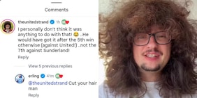 Haaland prende in giro il tifoso dello United che non taglia i capelli da due anni: il siparietto social