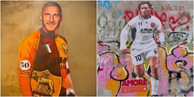 Due murales per Totti nel centro di Roma: la festa dei tifosi per i 50 anni