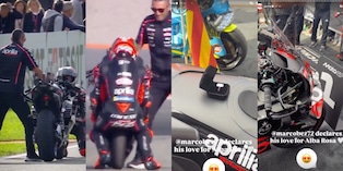 Bezzecchi si inginocchia e fa la proposta di matrimonio alla sua Aprilia: c'è anche l'anello per Alba Rosa