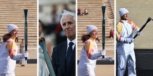 La fiamma olimpica da Atene a Roma: le foto emozionanti con Paolini e Ganna