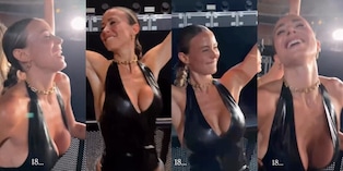 Diletta Leotta scatenata al concerto di Elodie: il top in pelle nera sfiora l'incidente sexy