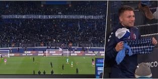 Immobile, che festa all'Olimpico: l'abbraccio sotto la Curva Nord, gli striscioni e l'omaggio di Zaccagni
