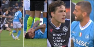 Zaniolo entra duro su Spinazzola: faccia a faccia in Udinese-Napoli