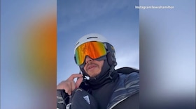 Hamilton in pista...da snowboard
