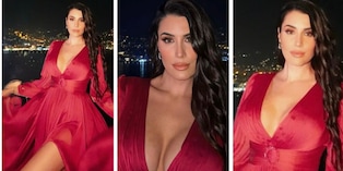 Valentina Vignali in rosso: la scollatura sexy manda in tilt Sanremo