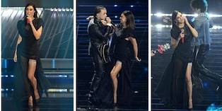 Belen Rodriguez, la sexy giarrettiera manda in tilt Sanremo e i social