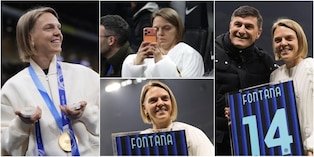 Arianna Fontana tifosa speciale a San Siro: l'Inter la celebra con il numero 14 delle sue medaglie