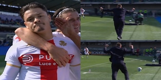 FOTO De Rossi salta e impazzisce in panchina al gol di Vitinha: l'esultanza scatenata è virale