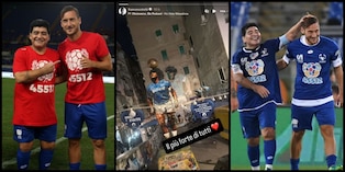 Totti a Napoli nella notte, omaggio a Diego: "Il più forte di tutti"