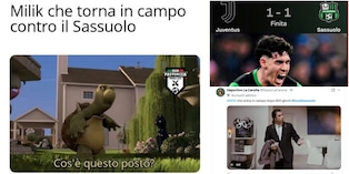 Milik torna, Locatelli sbaglia il rigore, la Juve pareggia con il Sassuolo: social scatenati