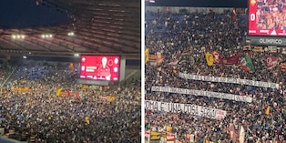 Il duro striscione della Curva Sud dopo la bufera tra Gasperini e Ranieri: "La Roma è una cosa seria". E durante le formazioni...