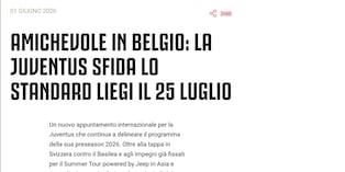 Amichevole in Belgio per la Juventus: il 25 luglio sfida allo Standard Liegi