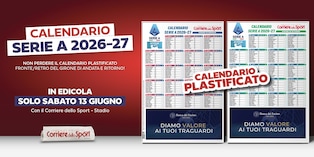 Il calendario plastificato della Serie A 2026-27 sabato in edicola con il Corriere dello Sport
