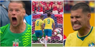 Il Brasile spreca un rigore contro la Norvegia, Nyland ipnotizza Bruno Guimaraes: la fotosequenza