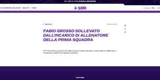 La Fiorentina esonera Grosso: arriva l'annuncio ufficiale