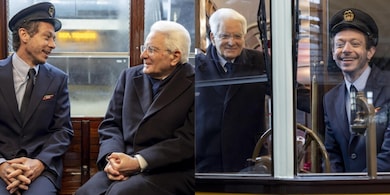 Sorpresa alle Olimpiadi: Mattarella arriva con un tram guidato da Valentino Rossi FOTO
