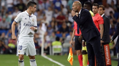 Calciomercato, Zidane 'stoppa' James: «Dovrebbe restare»