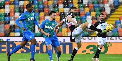 Udinese-Sassuolo 2-0, Llorente e Pereyra piegano De Zerbi