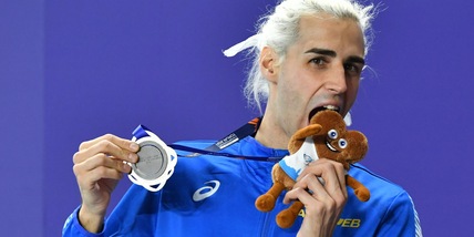 Tamberi show! Medaglia d'argento e look biondo platino