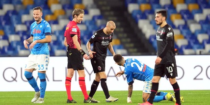 Moviola Napoli-Bologna, giusto annullare il gol a Palacio