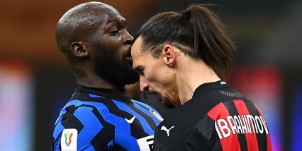 Ibrahimovic e Lukaku, clamorosa rissa durante Milan-Inter: foto