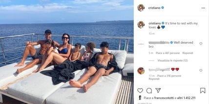 Juve, Ronaldo si riposa dopo gli Europei: "Sto con i miei amori"