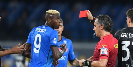 Moviola Napoli-Venezia, espulsione Osimhen: arbitro molto fiscale