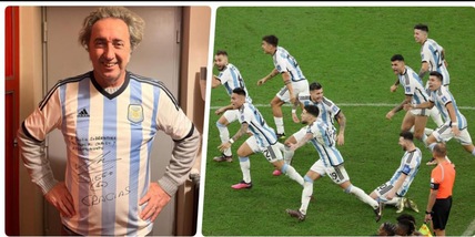 Argentina campione, Sorrentino esulta con la maglia firmata da Maradona