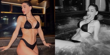 Anna Tatangelo alle terme in costume fa impazzire i social