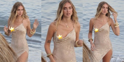 Chiara Ferragni, incidente sexy al mare: il vestito scivola e mostra tutto