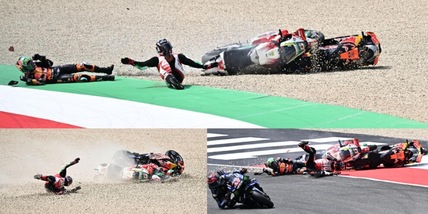 MotoGp, brutto incidente al Gp d'Italia tra Di Giannantonio, Binder e Zarco