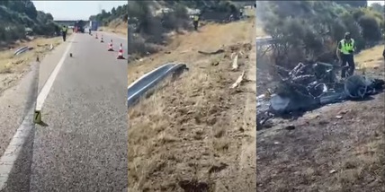 La strada dove è morto Diogo Jota: guardrail distrutto e Lamborghini carbonizzata