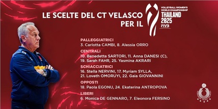 Mondiali Femminili: ecco le 14 scelte da Velasco