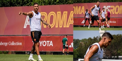 Roma, Pellegrini torna in gruppo: le foto del suo primo allenamento con Gasperini