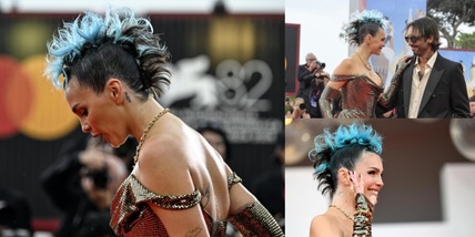 Una sexy cantante italiana si presenta con un look a sorpresa a Venezia: la riconoscete?