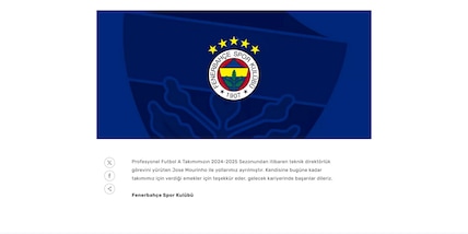 Il Fenerbahce si separa da Mourinho: il comunicato ufficiale del club