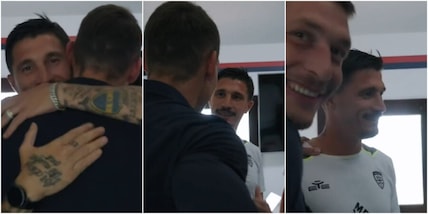 Belotti al Cagliari, che accoglienza! Poi siparietto con Pisacane: "Quando ti marcavo io..."
