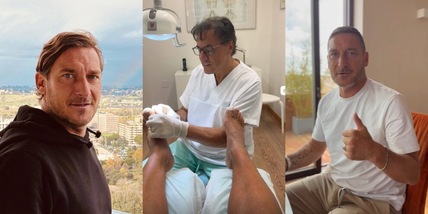 Totti, che risate: è ora della pedicure