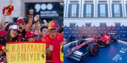Hamilton e Leclerc fanno impazzire Milano: bagno di folla per la Ferrari prima del GP Monza
