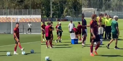 Dal riscaldamento ai selfie degli arbitri con Dybala: le immagini di Roma-Roma City