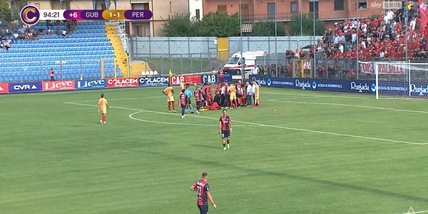 Paura per Davide Riccardi in Gubbio-Perugia: ha perso conoscenza, le sue condizioni