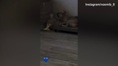 Totti in campo per Operazione Nostalgia, Noemi lo guarda mentre il cane...