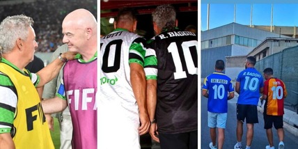 "Da quando Baggio e Totti non giocano più...": le foto dei numeri 10 insieme emozionano il web