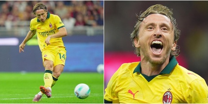 Modric segna il primo gol con il Milan: la fotosequenza del tiro