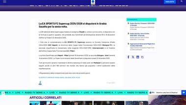 Ufficiale: la Supercoppa Italiana si disputerà a Riad