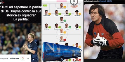 De Bruyne esce, Milinkovic para quasi tutto: le ironie social di City-Napoli