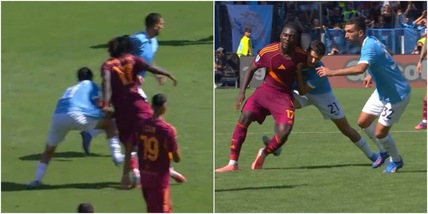 Belahyane espulso per il fallo su Koné: la fotosequenza del rosso diretto in Lazio-Roma